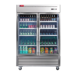 WESTLAKE 2-Glass Door, Commercial Refrigerator Merchandiser 54" 49 Cu.ft Stainless Steel | Embraco ETL Display Cooler Reach-In for Restaurant