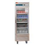 Glass Door Commercial Refrigerator 23 Cu.ft Stainless Steel Reach in Upright Merchandiser