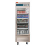 Glass Door Commercial Refrigerator 23 Cu.ft Stainless Steel Reach in Upright Merchandiser - Image 2
