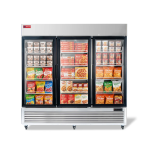 WESTLAKE 3-Glass Door, Commercial Freezer Merchandiser 83" 72 Cu.ft Stainless Steel | ETL DOE Reach-In Display for Restaurant