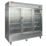 WESTLAKE 3-Glass Door,  Commercial Refrigerator Merchandiser 82" 72 Cu.ft Stainless Steel | Embraco ETL Display Cooler Reach-In for Restaurant