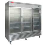 3 Glass Door Commercial Refrigerator 72 Cu.ft Stainless Steel Reach in Upright Merchandiser - Image 2