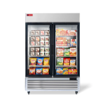 WESTLAKE 2-Glass Door, Commercial Freezer Merchandiser 54" 49 Cu.ft Stainless Steel | ETL DOE Reach-In Display for Restaurant