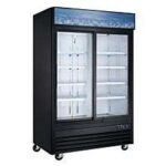 Coldline G53S-B 53" Double Glass Sliding Door Merchandiser Refrigerator with LED Lighting