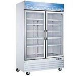 Coldline G53-W 53" Double Glass Swing Door Merchandiser Refrigerator with LED Lighting - White