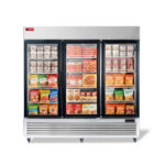 WESTLAKE Commercial Freezer Merchandiser 83" 3-Glass Door 72 Cu.ft Stainless Steel | ETL DOE Reach-In Display for Restaurant