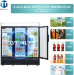 72" Black 3 Glass Door Commercial Refrigerator - Image 2