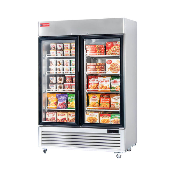 df1ab30b074c29d48d32dcea64f74684_600x WESTLAKE Commercial Freezer Merchandiser 54" 2-Glass Door 49 Cu.ft Stainless Steel | ETL DOE Reach-In Display for Restaurant - Image 1